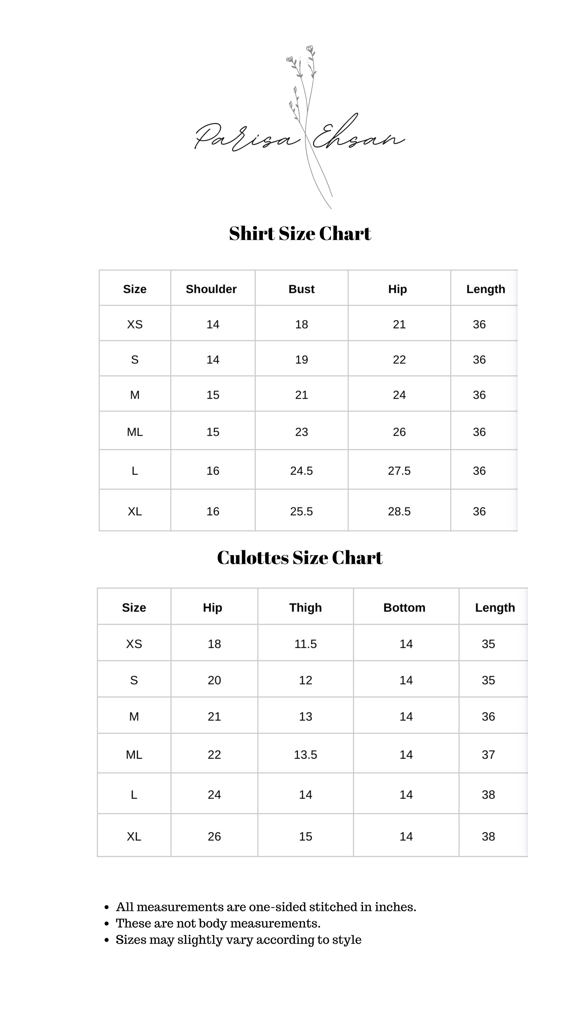 Size Chart