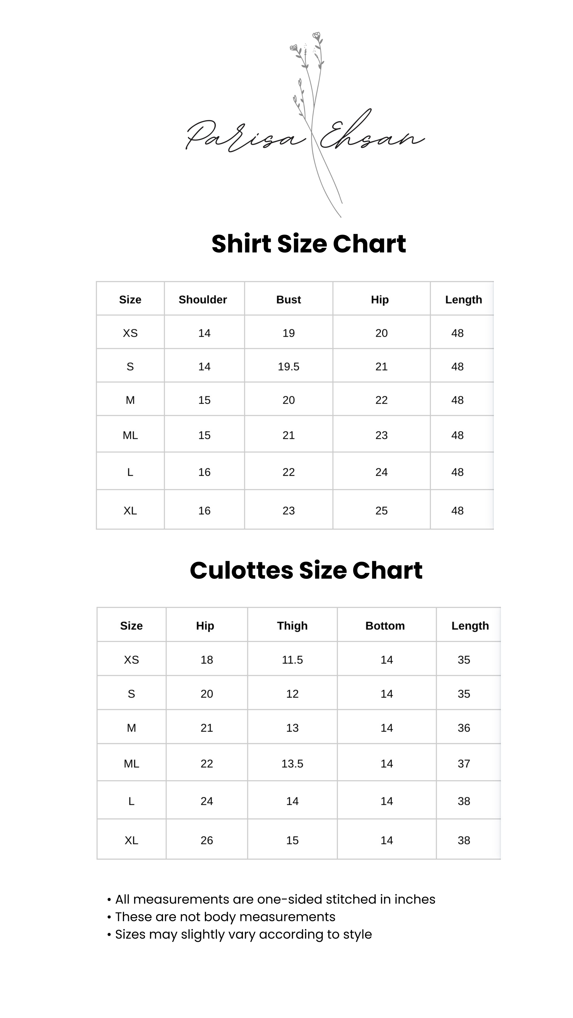 Size Chart