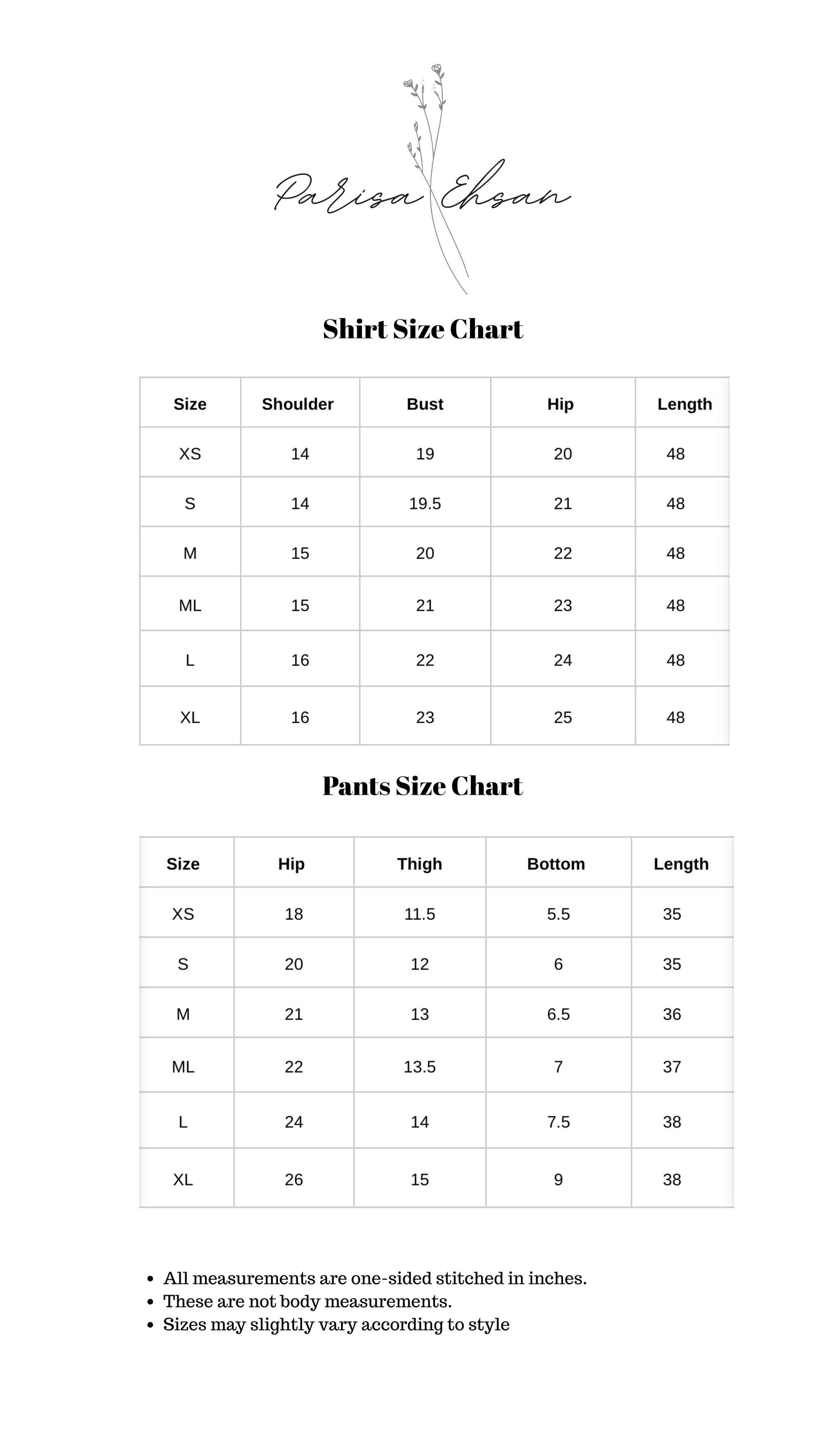 Size Chart